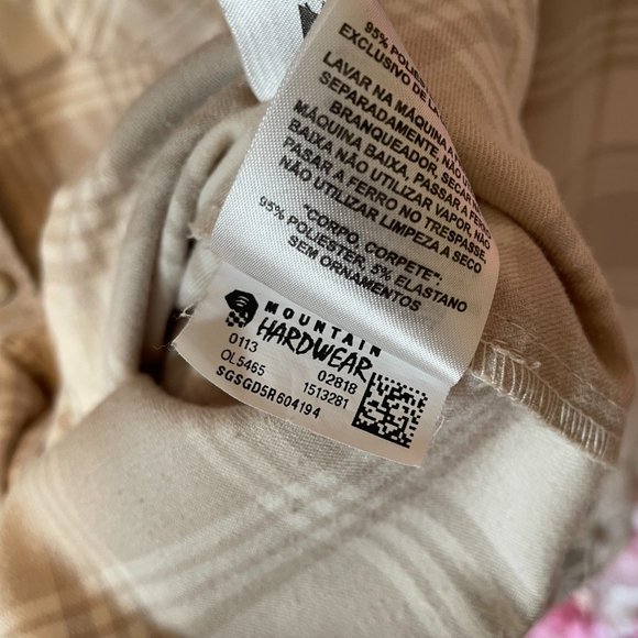 Mountain Hardwear Plaid Hooded Top Sz 10 - Picture 5 of 6